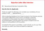 Rejection Email Template after Interview Rejection Letters 20 Free Samples formats for Hr