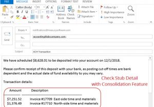 Remittance Advice Email Template Ach Remittance with Email Notification