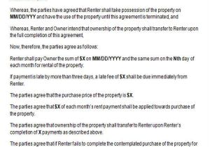 Rent to Own Home Contract Template Rent to Own Contract Sample 8 Examples In Word Pdf