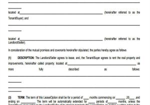 Rent to Own House Contract Template 8 Rent to Own Home Contract Samples Templates Pdf