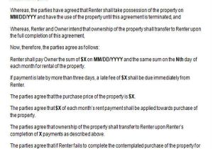 Rent to Own House Contract Template Rent to Own Contract Sample 8 Examples In Word Pdf