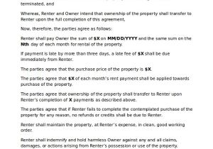 Rent to Own House Contract Template Rent to Own Home Contract 7 Examples In Word Pdf