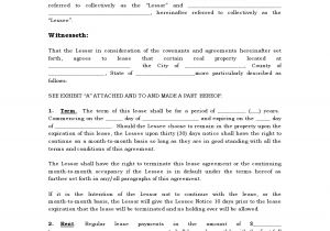 Rent to Own Real Estate Contract Template Free Rental Agreements to Print Free Standard Lease