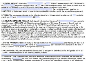 Rental Contract Template California Free California Standard Residential Lease Agreement