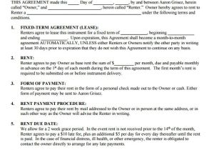 Rental Contracts Templates Free Sample Blank Rental Agreement 8 Free Documents In Pdf