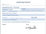 Rental Property Receipt Template House Rent Receipt Template format Sample