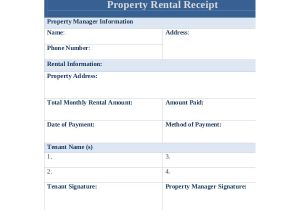 Rental Property Receipt Template Rent Receipt Template 8 Free Word Pdf Documents