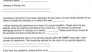 Renters 30 Day Notice Template 11 30 Day Notice Templates Sample Templates