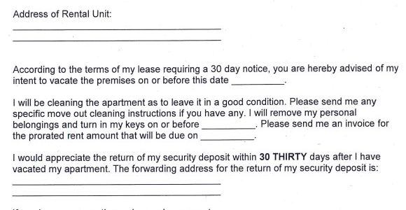 Renters 30 Day Notice Template 11 30 Day Notice Templates Sample Templates