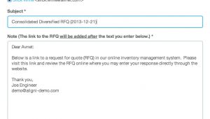 Request for Quotation Template Email Email Rfq to Vendors Aligni