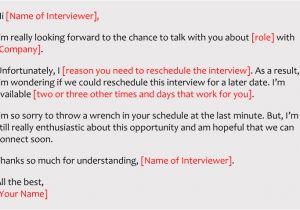 Reschedule Interview Email Template Best Sample Email to Reschedule Interview From Employer