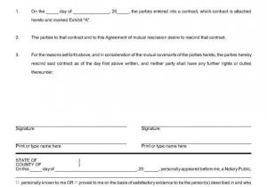Rescission Of Contract Template Mutual Release Agreement form Great Mutual Rescission Of