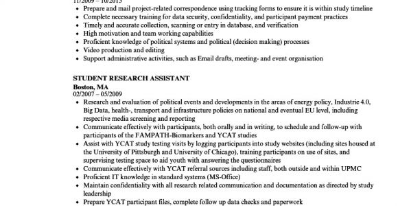 Research Student Resume Student Research assistant Resume Samples Velvet Jobs