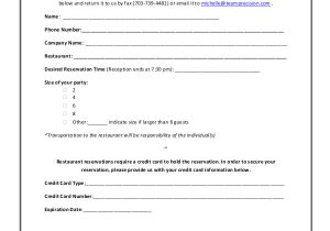 Reservation Contract Template 6 Sample Restaurant Reservation forms Pdf
