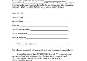 Reservation Contract Template Booking Agent Contract Template 9 Download Free