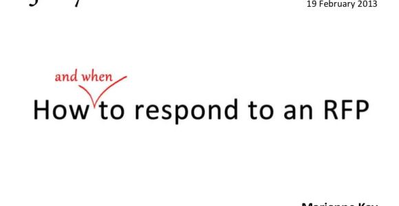 Respond to Rfp Template How to Respond to An Rfp