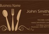 Restaurant Business Cards Templates Free Silverware Restaurant Business Card Design 1001121