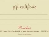 Restaurant Gift Certificate Template Free Download Cancel Save