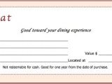 Restaurant Gift Certificate Template Free Download Download Restaurant Gift Certificate Templates Wikidownload