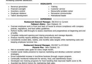 Restaurant Manager Resume Word format Best Restaurant Manager Resume Example Livecareer