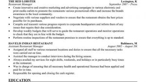 Restaurant Resume Templates Restaurant Manager Resume Template Business Articles