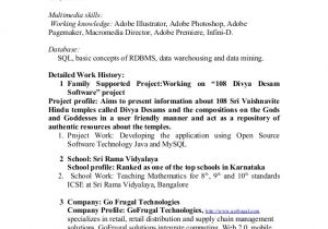 Resume Basic Unix Bharath Detailed Resume