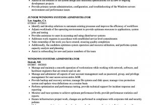 Resume Basic Unix Windows Systems Administrator Resume Samples Velvet Jobs