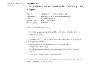Resume Engineer Malaysia My Resume