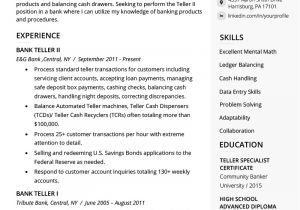 Resume for Bank Job Interview Bank Teller Resume Sample Writing Tips Resume Genius