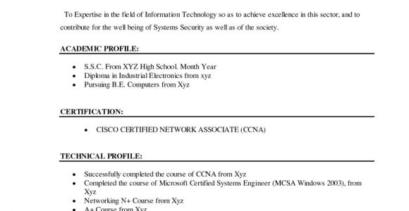 Resume for Bca Student 12 Cv Of Bca Student Letter Setup