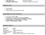 Resume for Freshers In Word format It Fresher Resume format In Word