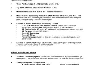 Resume for Grade 9 Student Student Resume format A