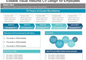 Resume for Job Interview Ppt Editable Visual Resume Cv Design for Employees