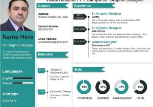 Resume for Job Interview Ppt Visual Resume Ppt Sample for Graphic Designer Powerpoint