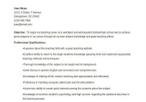 Resume for Teacher Job Application Teacher Resume Examples 26 Free Word Pdf Documents