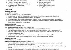 Resume for Teacher Job Application Use This Professional assistant Teacher Resume Sample to
