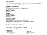 Resume for tourism Student Resume