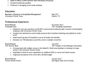 Resume for tourism Student Resume Samples Division Of Student Affairs