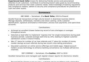 Resume format for Bank Job Bank Teller Resume Sample Monster Com