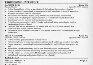 Resume format for Bank Job Banking Resume Sample Resumecompanion Com Finance