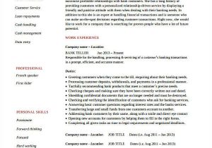 Resume format for Bank Job Fresher Basic Banking Resumes 38 Free Word Pdf Documents