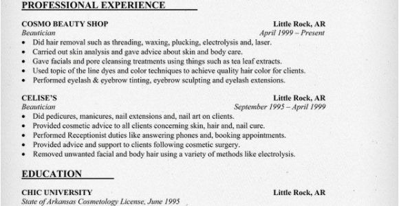 Resume format for Beautician Job Beautician Resume Example Http Resumecompanion Com