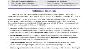 Resume format for Call Center Job Call Center Resume Sample Monster Com