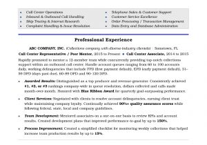 Resume format for Call Center Job Call Center Resume Sample Monster Com