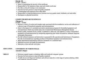 Resume format for Computer Job Computer Repair Resume Resume Sample