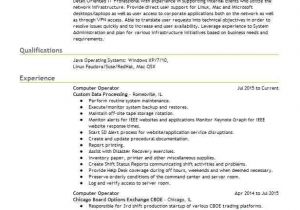 Resume format for Computer Operator Job Computer Operator Resume Sample Operator Resumes