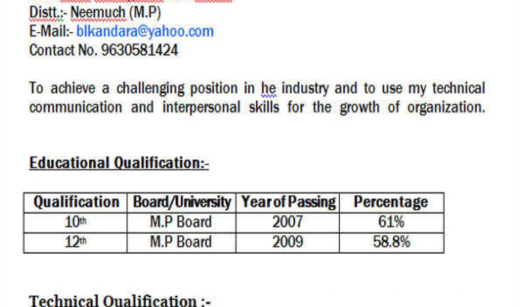 Resume Format For Diploma Freshers 43 Professional Fresher Resumes Williamson 9224