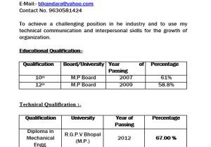 Resume format for Diploma Freshers 45 Fresher Resume Templates Pdf Doc Free Premium