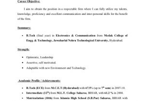 Resume format for Diploma Freshers Resume format Sample Resume format for Diploma Students