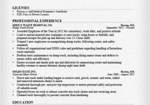 Resume format for Driver Job Truck Driver Resume Sample and Tips Resume Genius
